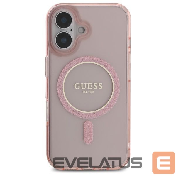 Другой аксессуар для телефона Guess Guess GUHMP16SHFGEREP iPhone 16 6.1" pink/pink hardcase IML Glitter Circle MagSafe