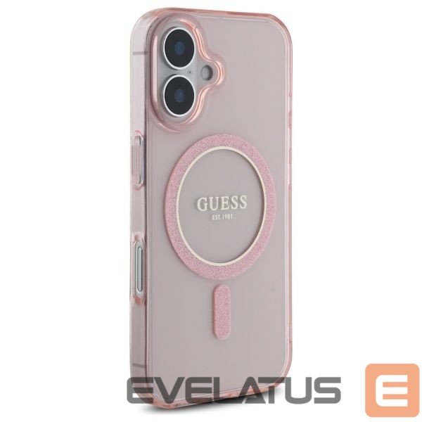 Другой аксессуар для телефона Guess Guess GUHMP16SHFGEREP iPhone 16 6.1" pink/pink hardcase IML Glitter Circle MagSafe