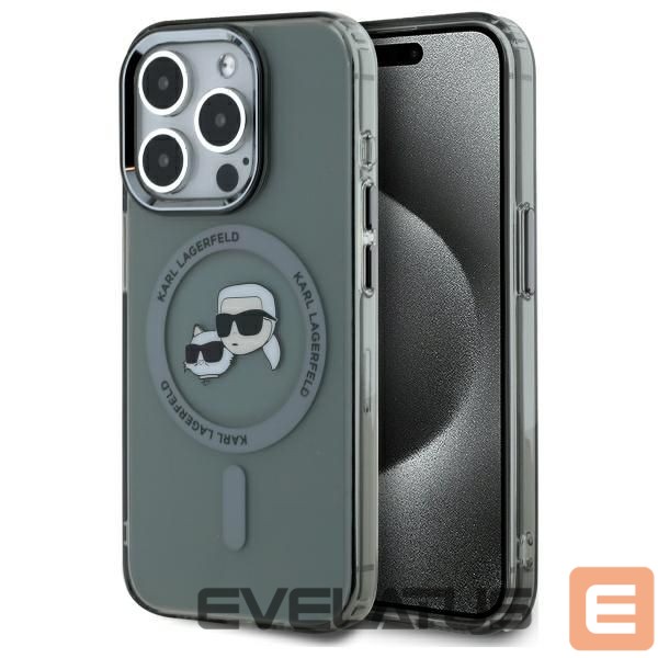Другой аксессуар для телефона Karl Lagerfeld Karl Lagerfeld KLHMP15LHLSKCK iPhone 15 Pro 6.1" black/black hardcase IML Metal Karl&Choupette Head MagSafe
