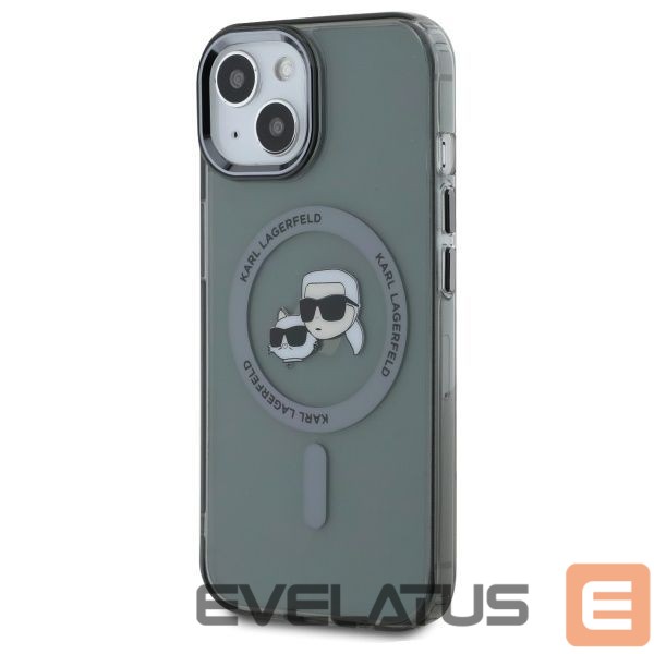 Другой аксессуар для телефона Karl Lagerfeld Karl Lagerfeld KLHMP15SHLSKCK iPhone 15 6.1" black/black hardcase IML Metal Karl&Choupette Head MagSafe