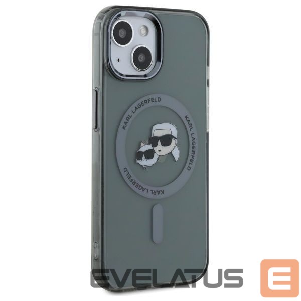 Другой аксессуар для телефона Karl Lagerfeld Karl Lagerfeld KLHMP15SHLSKCK iPhone 15 6.1" black/black hardcase IML Metal Karl&Choupette Head MagSafe
