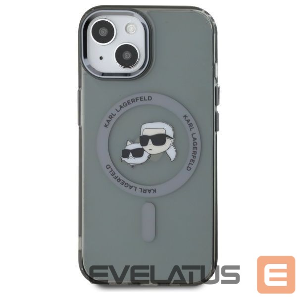 Другой аксессуар для телефона Karl Lagerfeld Karl Lagerfeld KLHMP15SHLSKCK iPhone 15 6.1" black/black hardcase IML Metal Karl&Choupette Head MagSafe