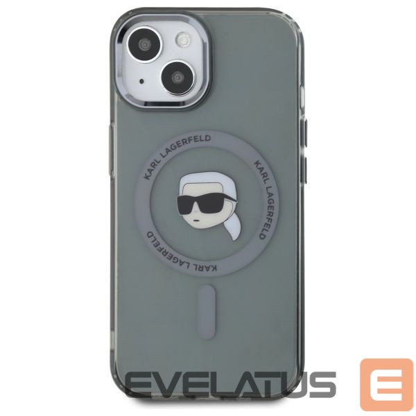 Другой аксессуар для телефона Karl Lagerfeld Karl Lagerfeld KLHMP15SHLSKIK iPhone 15 6.1" black/black hardcase IML Metal Karl Head MagSafe