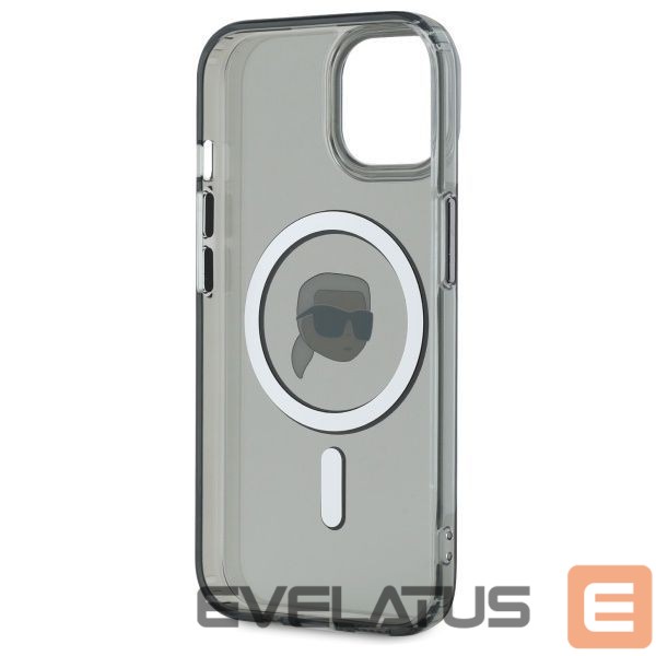 Другой аксессуар для телефона Karl Lagerfeld Karl Lagerfeld KLHMP15SHLSKIK iPhone 15 6.1" black/black hardcase IML Metal Karl Head MagSafe