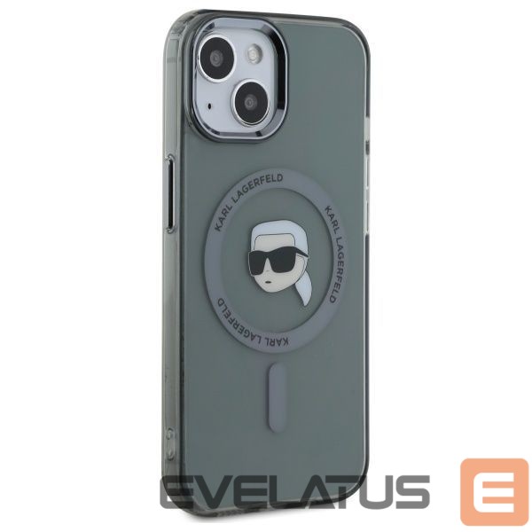 Другой аксессуар для телефона Karl Lagerfeld Karl Lagerfeld KLHMP15SHLSKIK iPhone 15 6.1" black/black hardcase IML Metal Karl Head MagSafe