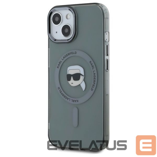 Другой аксессуар для телефона Karl Lagerfeld Karl Lagerfeld KLHMP15SHLSKIK iPhone 15 6.1" black/black hardcase IML Metal Karl Head MagSafe