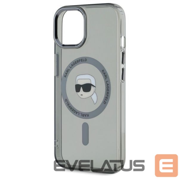 Другой аксессуар для телефона Karl Lagerfeld Karl Lagerfeld KLHMP15SHLSKIK iPhone 15 6.1" black/black hardcase IML Metal Karl Head MagSafe