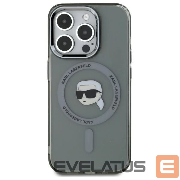 Другой аксессуар для телефона Karl Lagerfeld Karl Lagerfeld KLHMP15XHLSKIK iPhone 15 Pro Max 6.7" black/black hardcase IML Metal Karl Head MagSafe