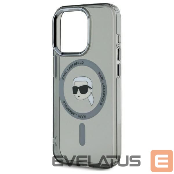 Другой аксессуар для телефона Karl Lagerfeld Karl Lagerfeld KLHMP15XHLSKIK iPhone 15 Pro Max 6.7" black/black hardcase IML Metal Karl Head MagSafe
