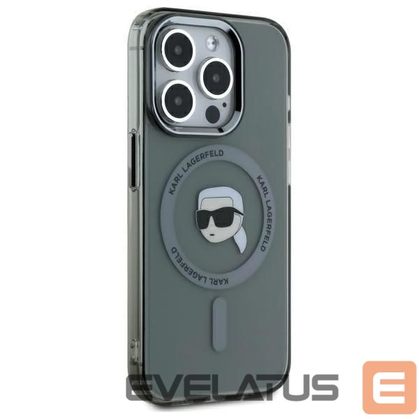 Другой аксессуар для телефона Karl Lagerfeld Karl Lagerfeld KLHMP15XHLSKIK iPhone 15 Pro Max 6.7" black/black hardcase IML Metal Karl Head MagSafe