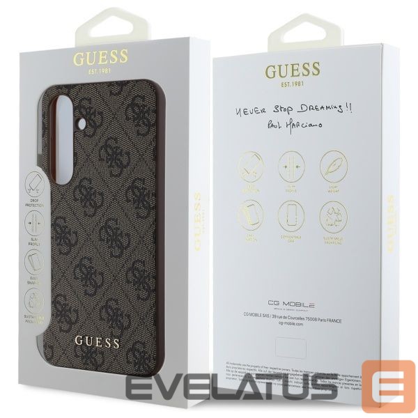Другой аксессуар для телефона Guess Guess GUHCS24FEG4GFBR S24 FE S721 brown/brown hardcase 4G Metal Gold Logo