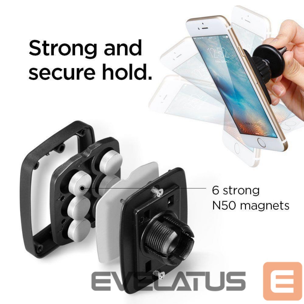 Авто держатель Spigen Spigen H12 phone holder for car air vent magnetic - black
