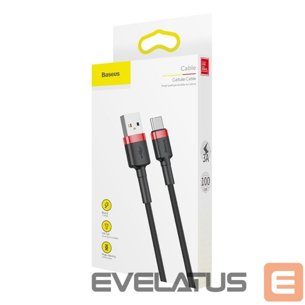 Кабель Baseus Baseus Cafule USB-A / USB-C QC 3.0 3A cable 1 m - black and red