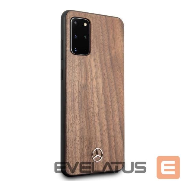 Чехол на заднюю панель Mercedes-Benz Mercedes Wood Line Walnut Case for Samsung Galaxy S20+ - Brown