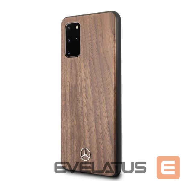 Чехол на заднюю панель Mercedes-Benz Mercedes Wood Line Walnut Case for Samsung Galaxy S20+ - Brown