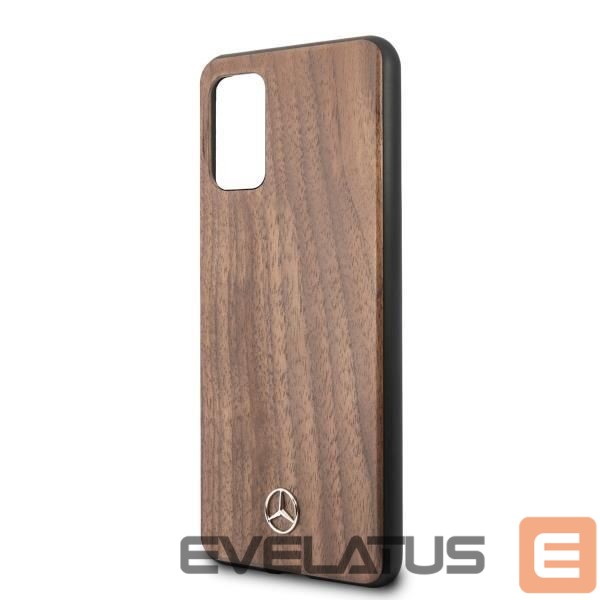 Чехол на заднюю панель Mercedes-Benz Mercedes Wood Line Walnut Case for Samsung Galaxy S20+ - Brown
