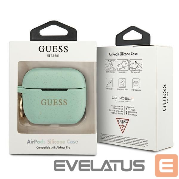 Чехол на заднюю панель Guess Guess GUACAPSILGLGN AirPods Pro cover green/green Silicone Glitter