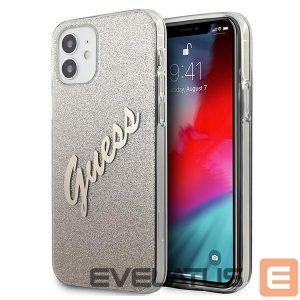 Чехол на заднюю панель Guess  Guess GUHCP12SPCUGLSGO iPhone 12 mini 5.4" gold/gold hardcase Glitter Gradient Script