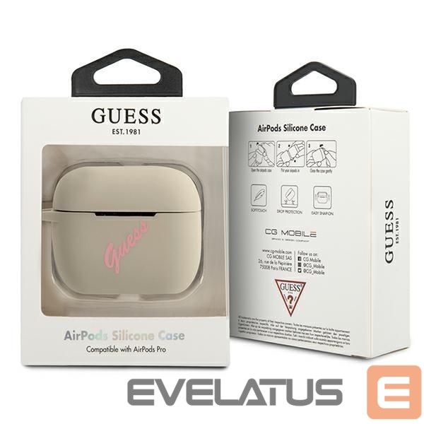 Чехол на заднюю панель Guess Guess GUACAPLSVSGP AirPods Pro cover gray pink/grey pink Silicone Vintage