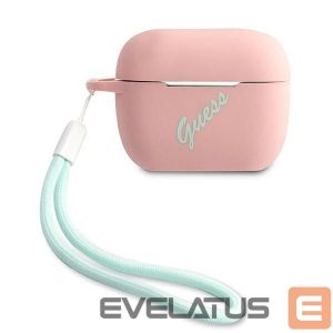Чехол на заднюю панель Guess  Guess GUACAPLSVSPG AirPods Pro cover rose green/pink green Silicone Vintage