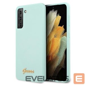 Чехол на заднюю панель Guess  Guess GUHCS21MLSLMGLB S21+ G996 blue/blue hardcase Silicone Script Metal Logo
