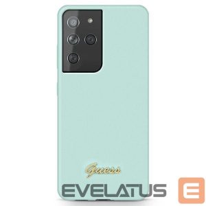 Чехол на заднюю панель Guess  Guess GUHCS21LLSLMGLB S21 Ultra G998 blue/blue hardcase Silicone Script Metal Logo