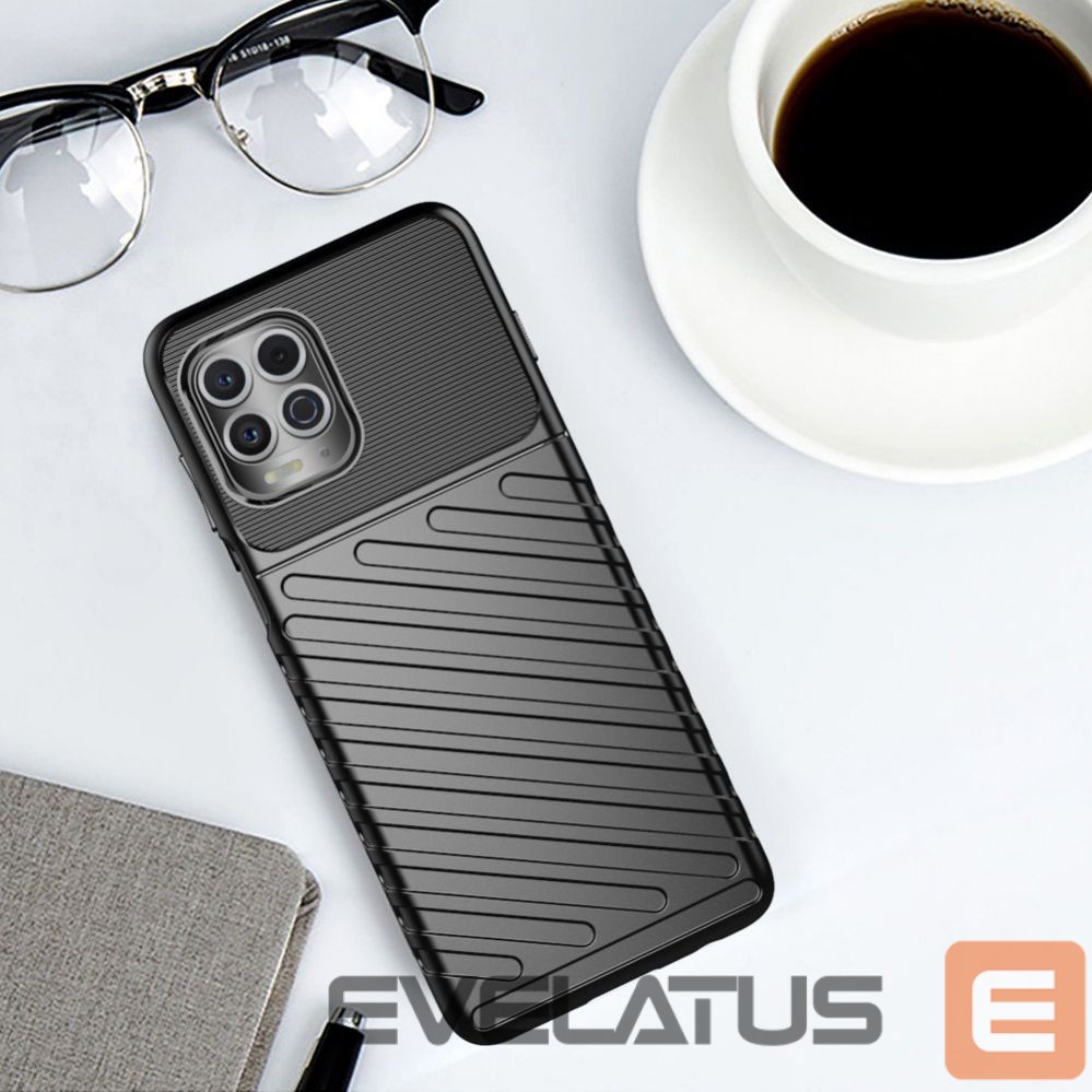 Чехол на заднюю панель Hurtel Thunder Case Flexible Tough Rugged Cover TPU Case for Motorola Moto G100 / Edge S black