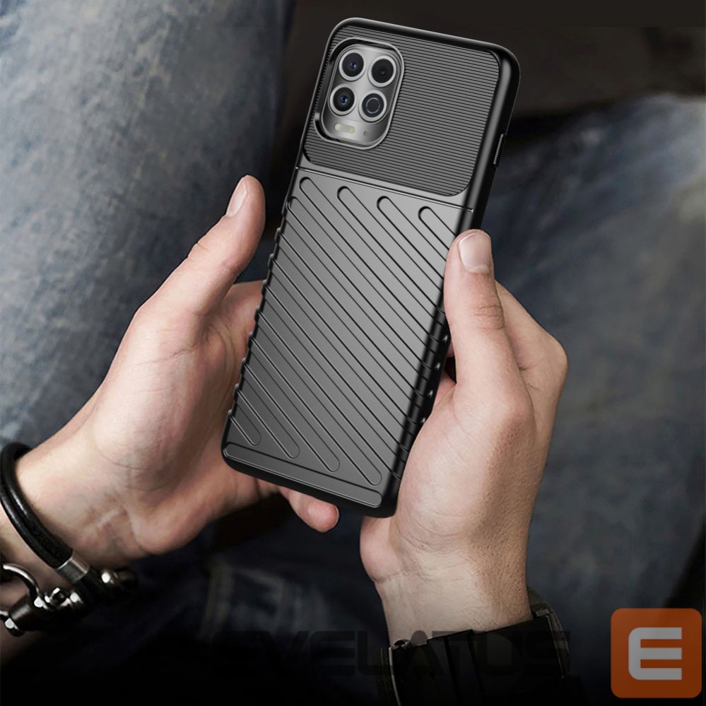 Чехол на заднюю панель Hurtel Thunder Case Flexible Tough Rugged Cover TPU Case for Motorola Moto G100 / Edge S black