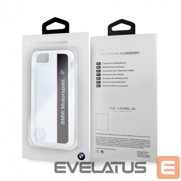 Чехол на заднюю панель BMW Etui hardcase BMW BMHCP7SPVNA iPhone 7 /8/SE 2020 / SE 2022 transparent navy SHOCKPROOF