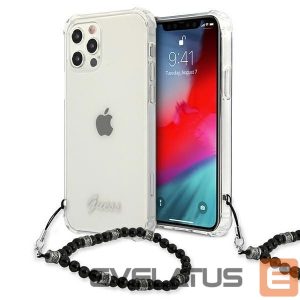 Чехол на заднюю панель Guess  Guess GUHCP12LKPSBK iPhone 12 Pro Max 6.7" Transparent hardcase Black Pearl
