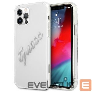 Чехол на заднюю панель Guess  Guess GUHCP12LKTRSVSI iPhone 12 Pro Max 6.7" Transparent hardcase Vintage Script Silver 