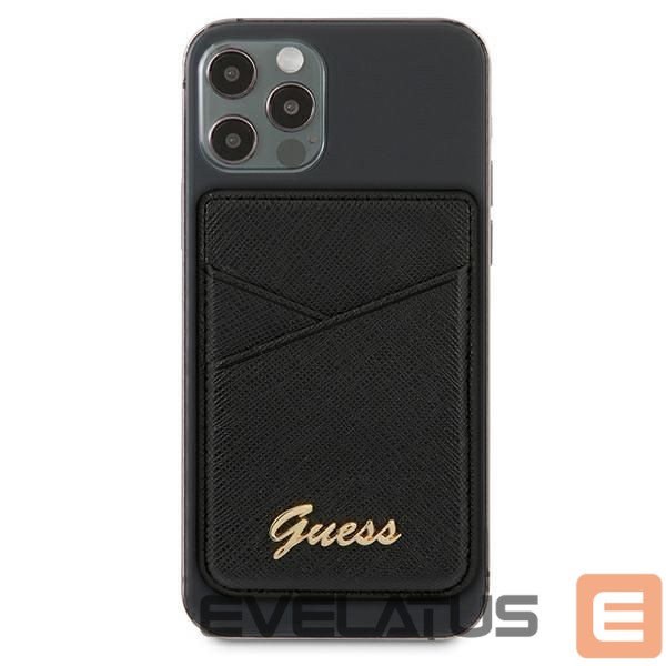 Чехол на заднюю панель Guess Guess Wallet Card Slot GUWMSSASLBK MagSafe Saffiano black/black