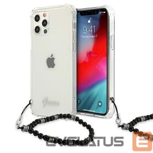 Чехол на заднюю панель Guess  Guess GUHCP12MKPSBK iPhone 12/12 Pro 6.1" Transparent hardcase Black Pearl