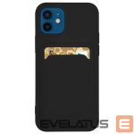 Чехол на заднюю панель Hurtel  Card Case Silicone Wallet Case with Card Slot Documents for Samsung Galaxy A72 4G Black 