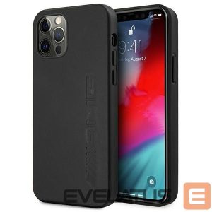 Чехол на заднюю панель Mercedes-Benz  AMG Leather Hot Stamped Case for iPhone 12 Pro Max - Black 