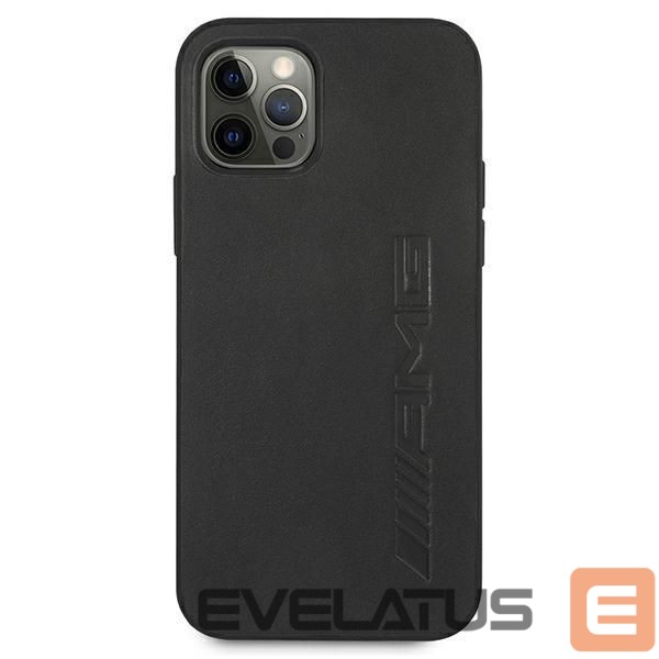 Чехол на заднюю панель Mercedes-Benz AMG Leather Hot Stamped Case for iPhone 12 Pro Max - Black