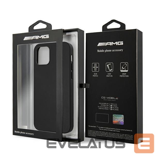Чехол на заднюю панель Mercedes-Benz AMG Leather Hot Stamped Case for iPhone 12 Pro Max - Black