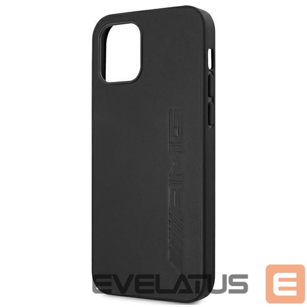 Чехол на заднюю панель Mercedes-Benz AMG Leather Hot Stamped Case for iPhone 12 Pro Max - Black