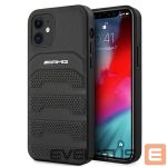 Чехол на заднюю панель Mercedes-Benz  AMG Leather Debossed Lines case for iPhone 12 mini - black 
