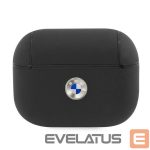 Чехол на заднюю панель BMW - BMW BMAPSSLBK AirPods Pro cover czarny/black Geniune Leather Silver Logo Black