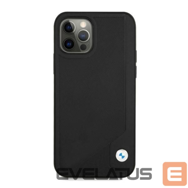 Чехол на заднюю панель BMW BMW Leather Deboss Case for iPhone 12 Pro Max - Black