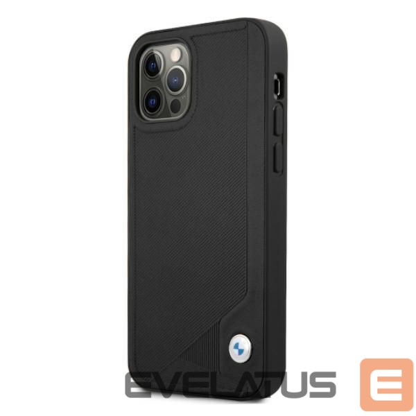 Чехол на заднюю панель BMW BMW Leather Deboss Case for iPhone 12 Pro Max - Black