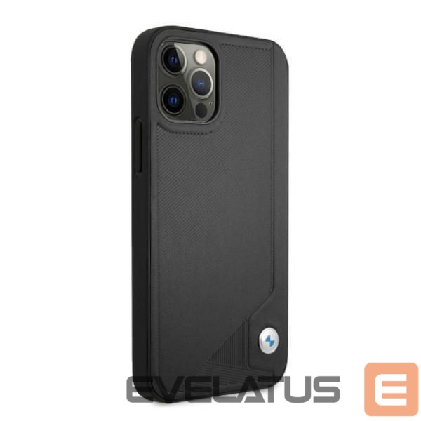 Чехол на заднюю панель BMW BMW Leather Deboss Case for iPhone 12 Pro Max - Black