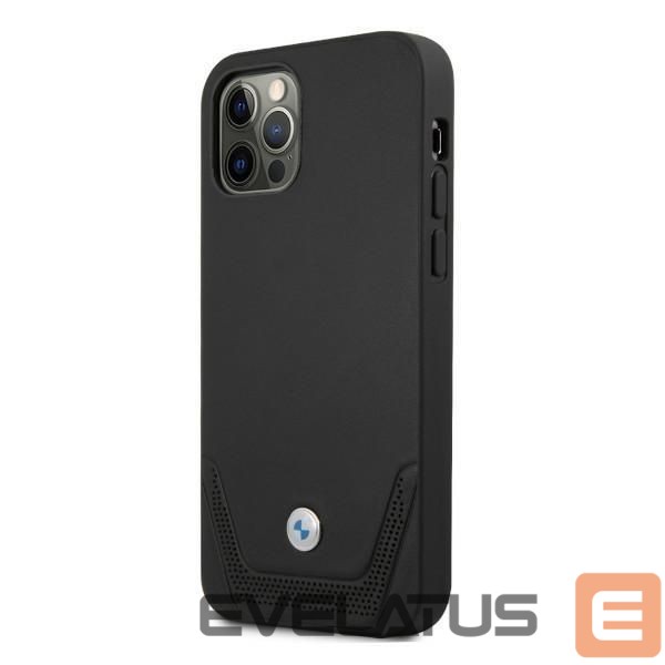 Чехол на заднюю панель BMW BMW Leather Perforate Case for iPhone 12 Pro Max - Black