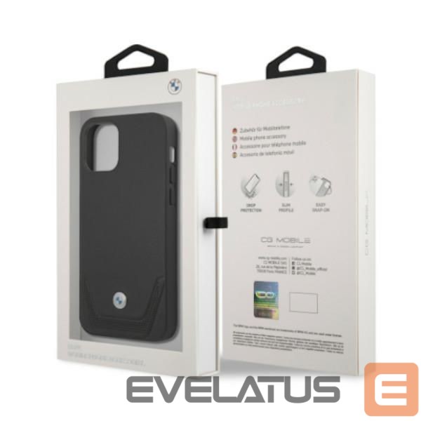 Чехол на заднюю панель BMW BMW Leather Perforate Case for iPhone 12 Pro Max - Black