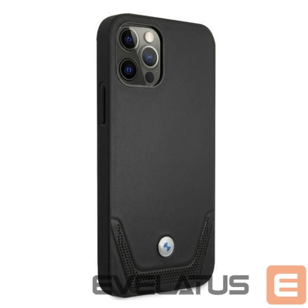 Чехол на заднюю панель BMW BMW Leather Perforate Case for iPhone 12 Pro Max - Black