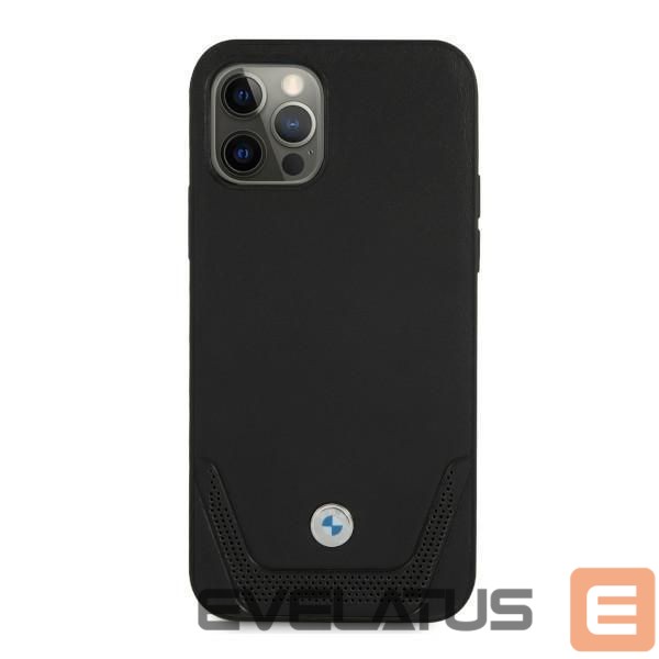 Чехол на заднюю панель BMW BMW Leather Perforate Case for iPhone 12 Pro Max - Black
