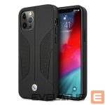 Чехол на заднюю панель BMW  BMW Leather Perforated Sides Case for iPhone 12 / iPhone 12 Pro - Black 