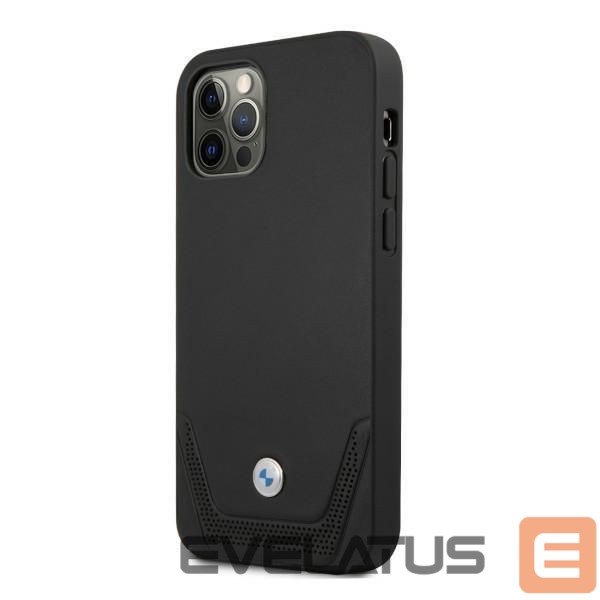 Чехол на заднюю панель BMW BMW Leather Perforate Case for iPhone 12 / iPhone 12 Pro - Black