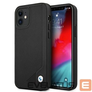 Чехол на заднюю панель BMW  BMW Leather Deboss case for iPhone 12 mini - black 